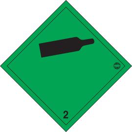 Aluminium plate with hazard symbol No. 2.2 ‘Non-toxic flammable gases’
